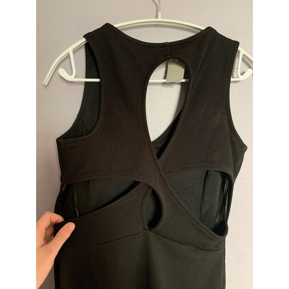 NWT Symphony / bodycon / little black dress / embroidered / fitted / medium - Picture 7 of 7